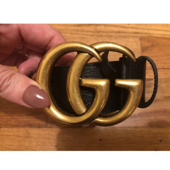 Gucci Black Belt GG Buckle Size 90cm/36in